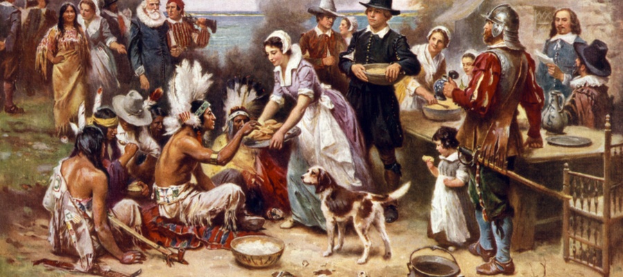 Dogs at 1st Thanksgiving
